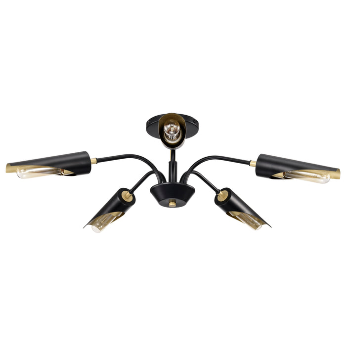 Marc Five Light Chandelier in Matte Black