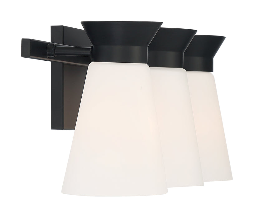 Caleta Three Light Vanity in Black