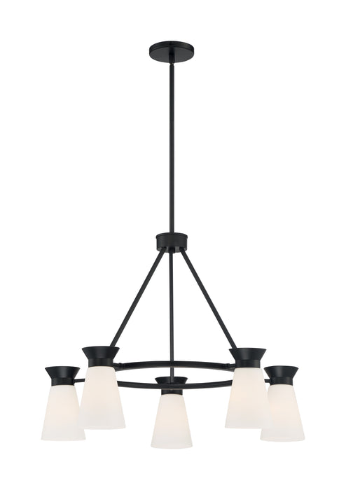 Caleta Five Light Chandelier in Black