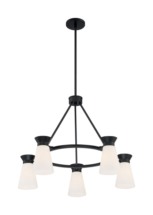 Caleta Five Light Chandelier in Black