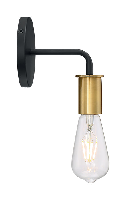 Ryder One Light Wall Sconce in Black / Brushed Brass