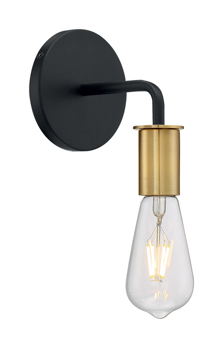 Ryder One Light Wall Sconce in Black / Brushed Brass