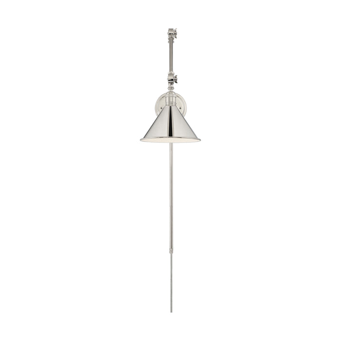 Delancey One Light Swing Arm Wall Lamp in Polished Nickel