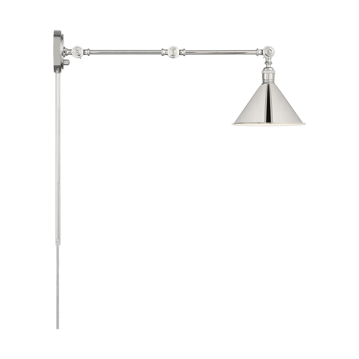 Delancey One Light Swing Arm Wall Lamp in Polished Nickel