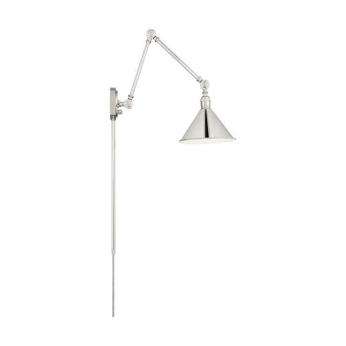 Delancey One Light Swing Arm Wall Lamp in Polished Nickel