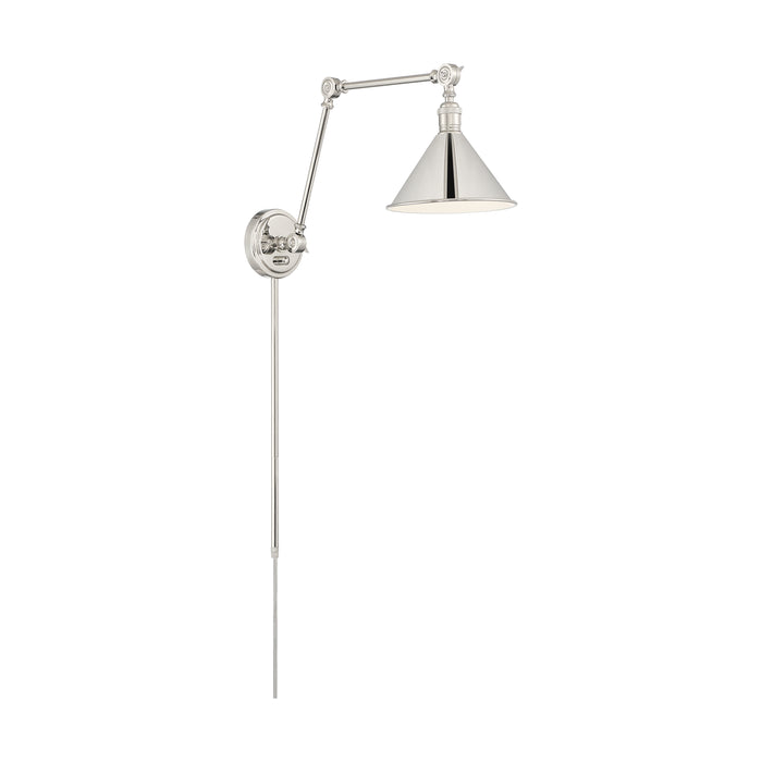 Delancey One Light Swing Arm Wall Lamp in Polished Nickel