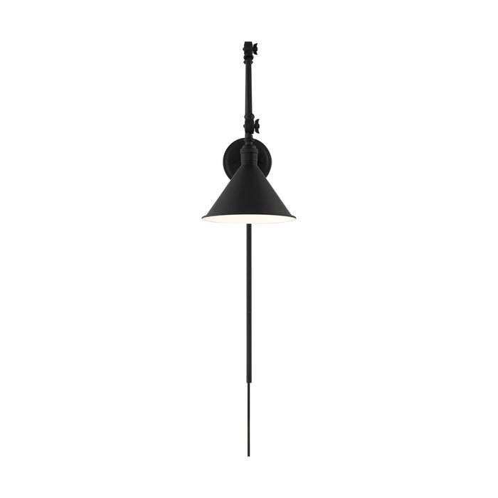 Delancey One Light Swing Arm Wall Lamp in Matte Black