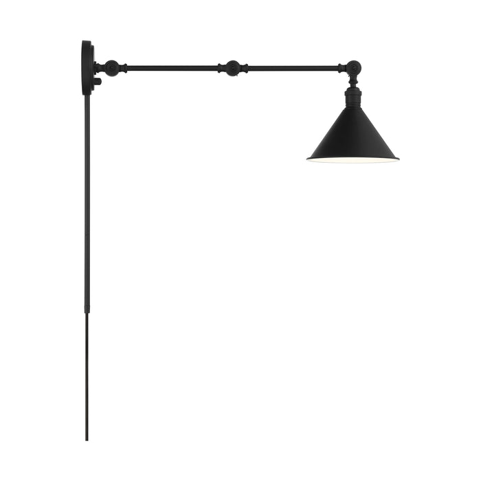 Delancey One Light Swing Arm Wall Lamp in Matte Black