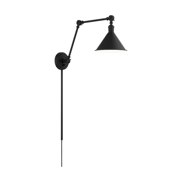 Delancey One Light Swing Arm Wall Lamp in Matte Black