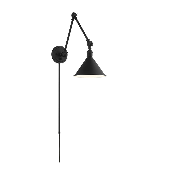 Delancey One Light Swing Arm Wall Lamp in Matte Black