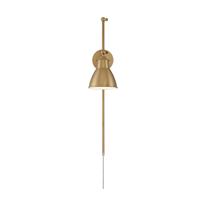 Fulton One Light Swing Arm Wall Lamp in Burnished Brass