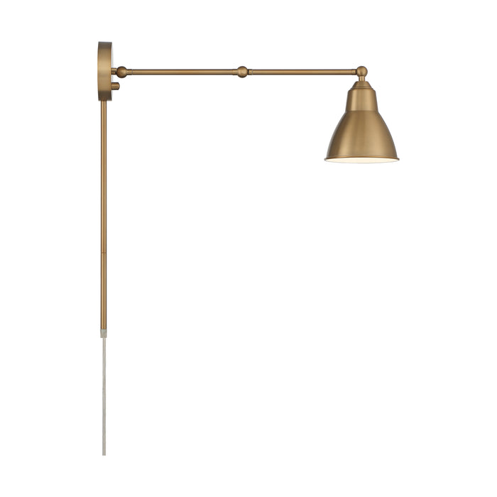 Fulton One Light Swing Arm Wall Lamp in Burnished Brass