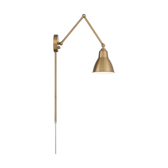 Fulton One Light Swing Arm Wall Lamp in Burnished Brass