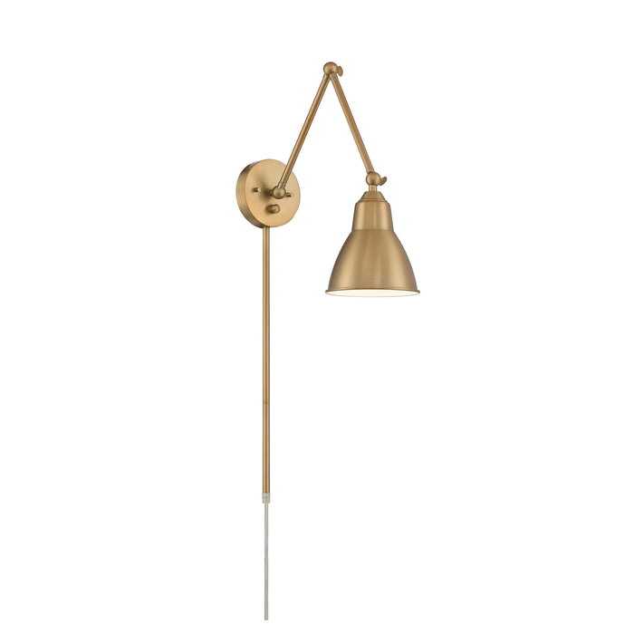 Fulton One Light Swing Arm Wall Lamp in Burnished Brass