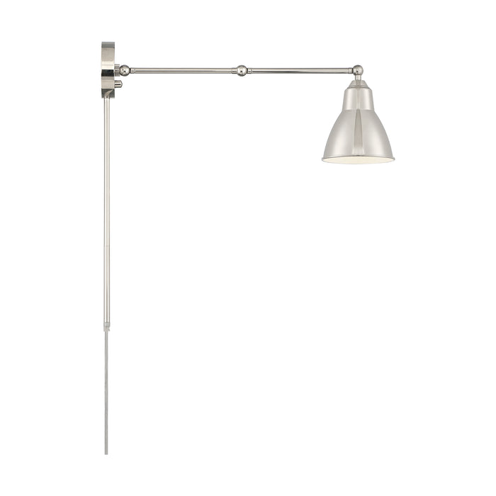 Fulton One Light Swing Arm Wall Lamp in Polished Nickel