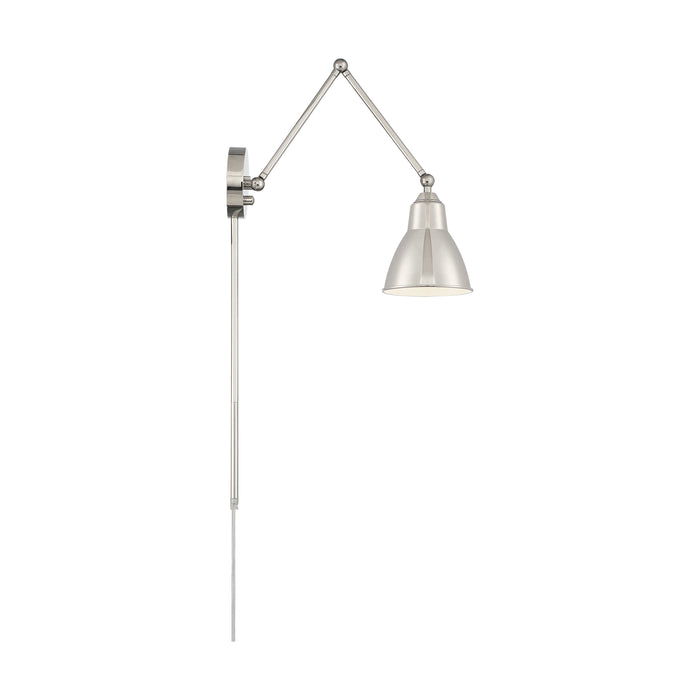 Fulton One Light Swing Arm Wall Lamp in Polished Nickel