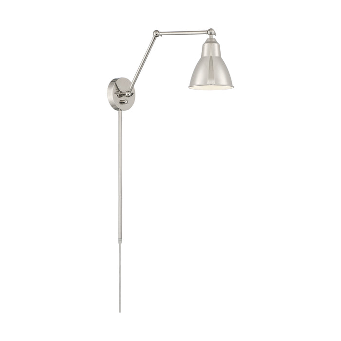 Fulton One Light Swing Arm Wall Lamp in Polished Nickel