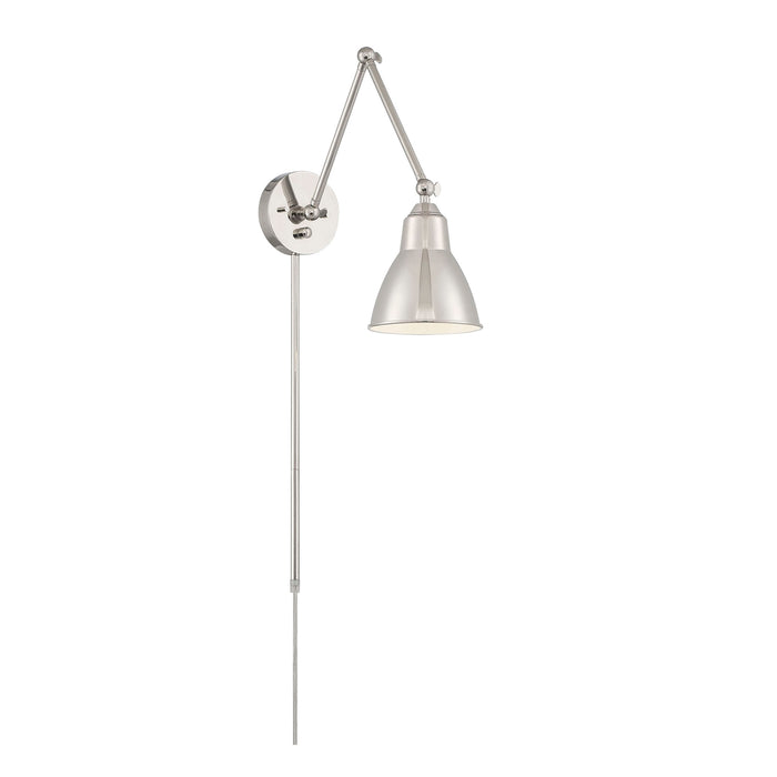 Fulton One Light Swing Arm Wall Lamp in Polished Nickel