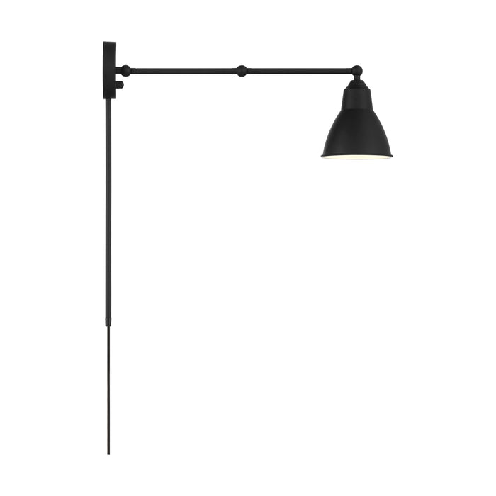 Fulton One Light Swing Arm Wall Lamp in Matte Black