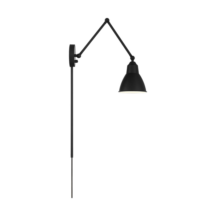 Fulton One Light Swing Arm Wall Lamp in Matte Black