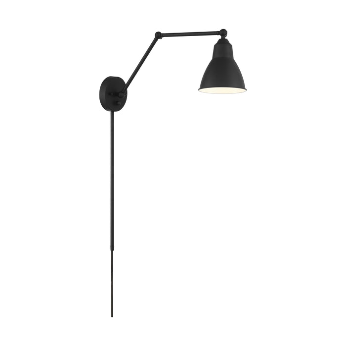 Fulton One Light Swing Arm Wall Lamp in Matte Black