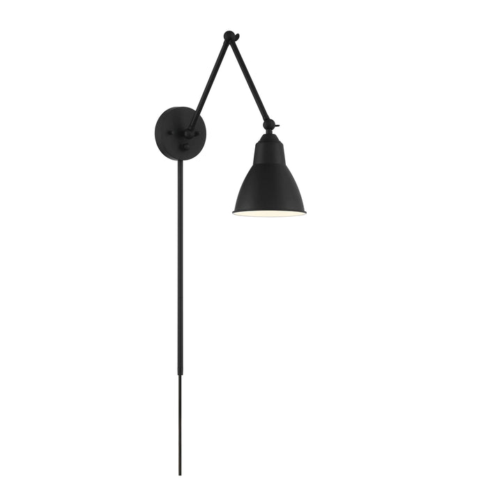 Fulton One Light Swing Arm Wall Lamp in Matte Black