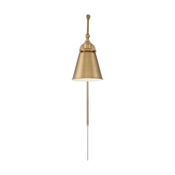 Bayard One Light Swing Arm Wall Lamp in Burnished Brass