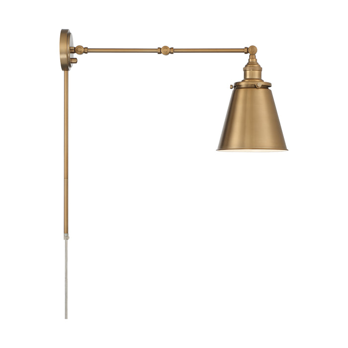 Bayard One Light Swing Arm Wall Lamp in Burnished Brass