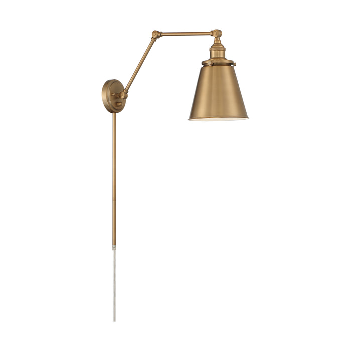 Bayard One Light Swing Arm Wall Lamp in Burnished Brass