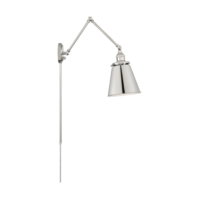 Bayard One Light Swing Arm Wall Lamp in Polished Nickel