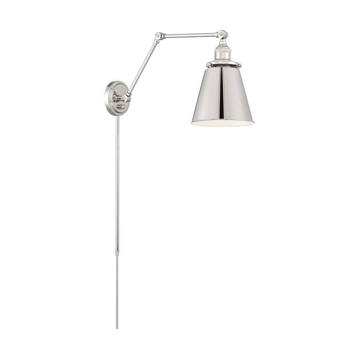 Bayard One Light Swing Arm Wall Lamp in Polished Nickel