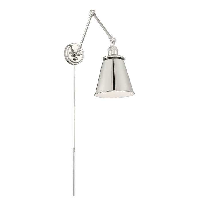 Bayard One Light Swing Arm Wall Lamp in Polished Nickel