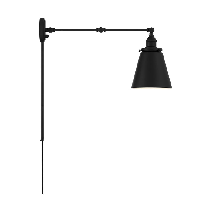 Bayard One Light Swing Arm Wall Lamp in Matte Black