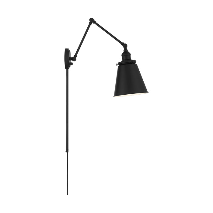 Bayard One Light Swing Arm Wall Lamp in Matte Black