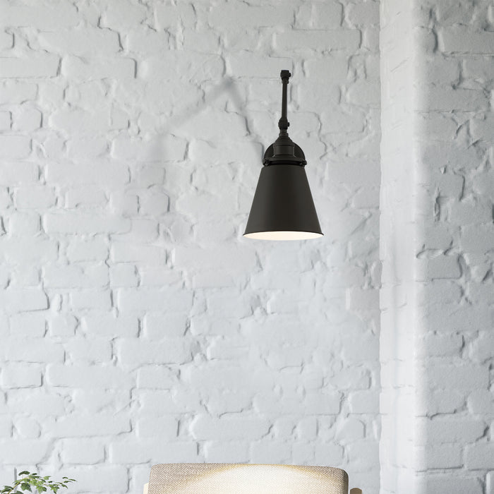 Bayard One Light Swing Arm Wall Lamp in Matte Black