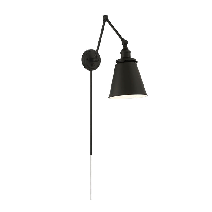 Bayard One Light Swing Arm Wall Lamp in Matte Black