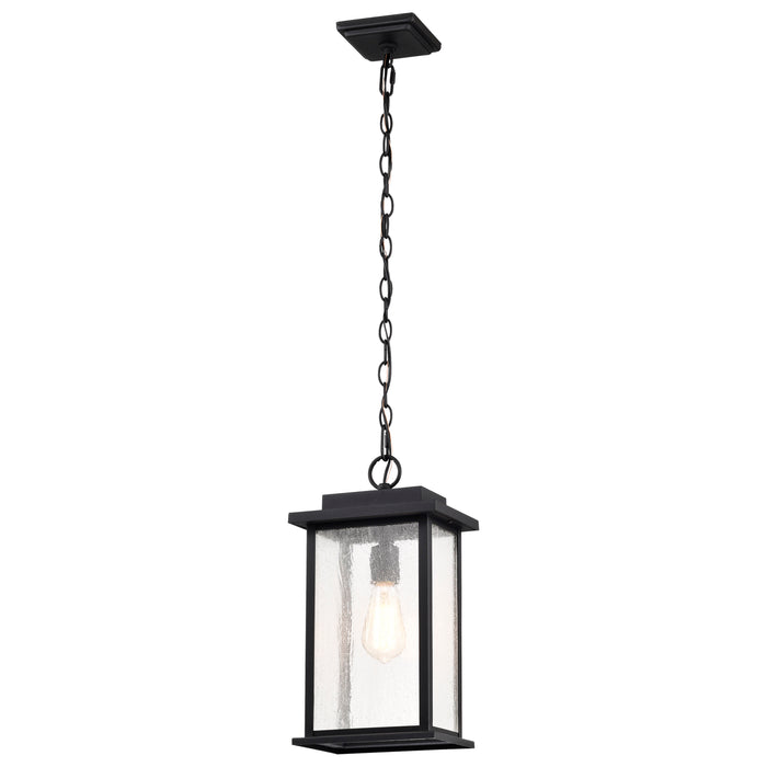 Sullivan One Light Outdoor Hanging Lantern in Matte Black