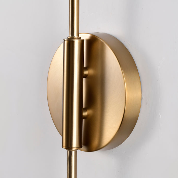 Trilby Two Light Wall Sconce in Matte Black / Burnished Brass