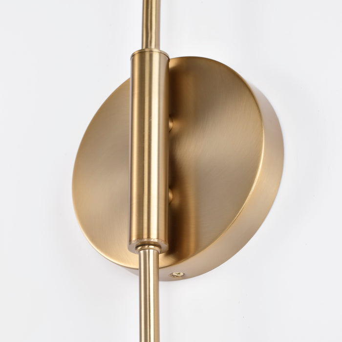 Trilby Two Light Wall Sconce in Matte White / Burnished Brass