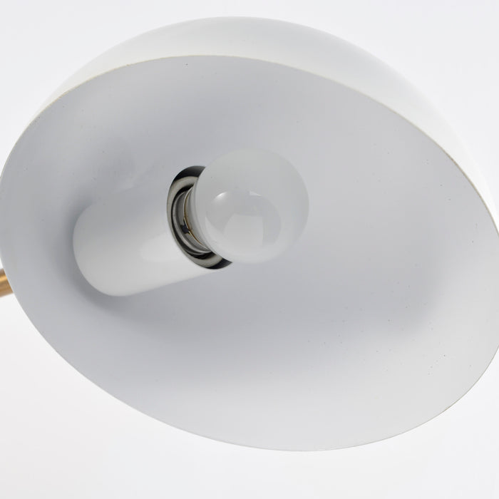 Trilby Two Light Wall Sconce in Matte White / Burnished Brass