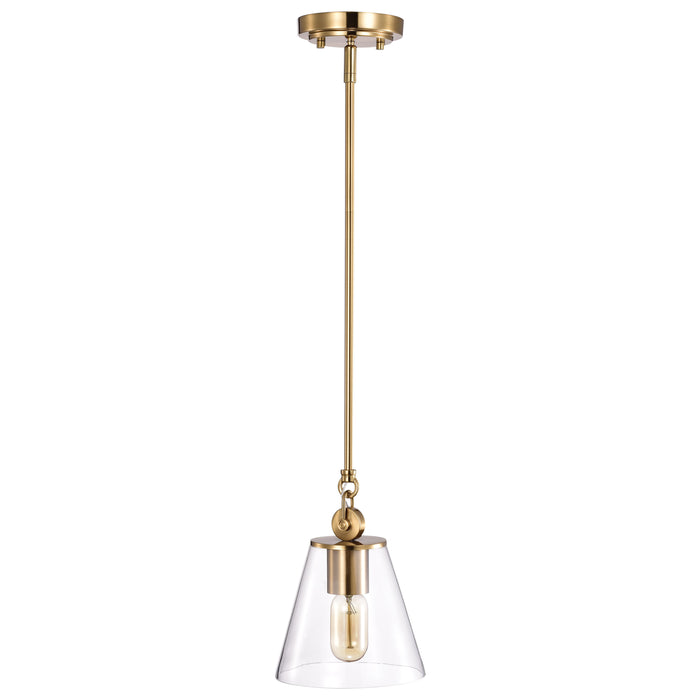 Dover One Light Pendant in Vintage Brass