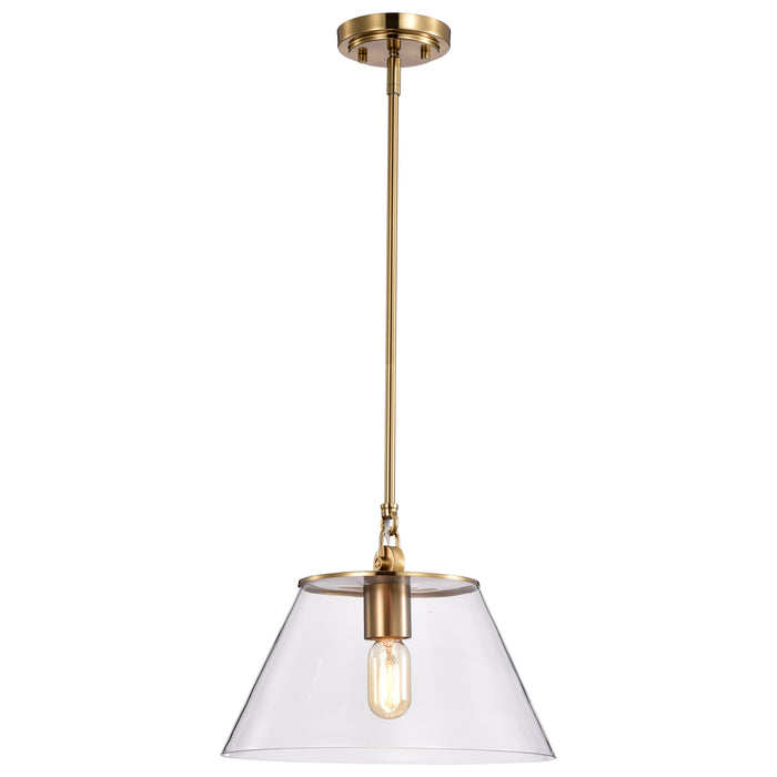 Dover One Light Pendant in Vintage Brass