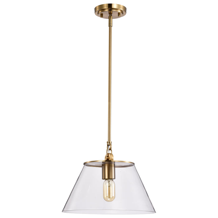 Dover One Light Pendant in Vintage Brass