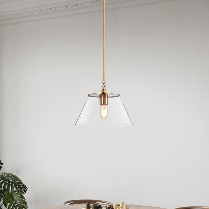 Dover One Light Pendant in Vintage Brass