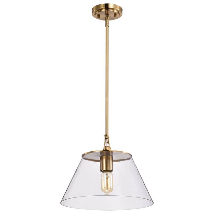 Dover One Light Pendant in Vintage Brass