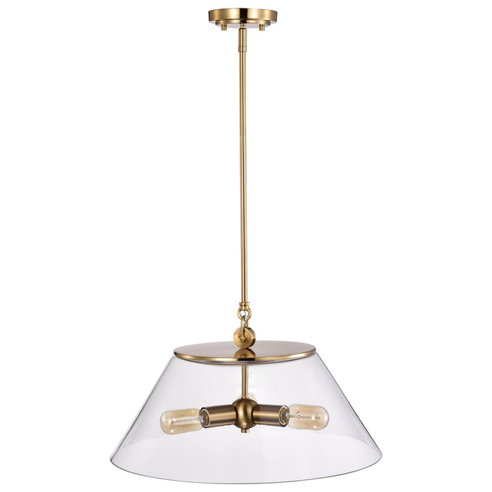 Dover Three Light Pendant in Vintage Brass