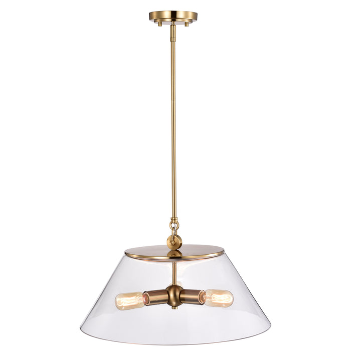 Dover Three Light Pendant in Vintage Brass