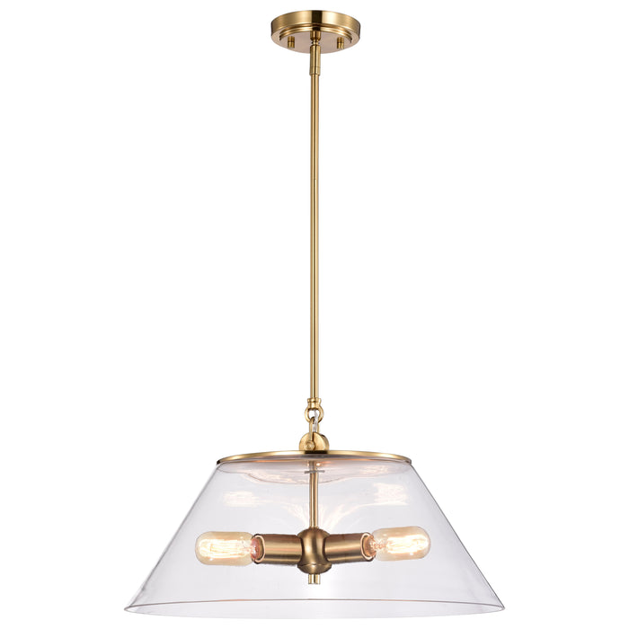 Dover Three Light Pendant in Vintage Brass