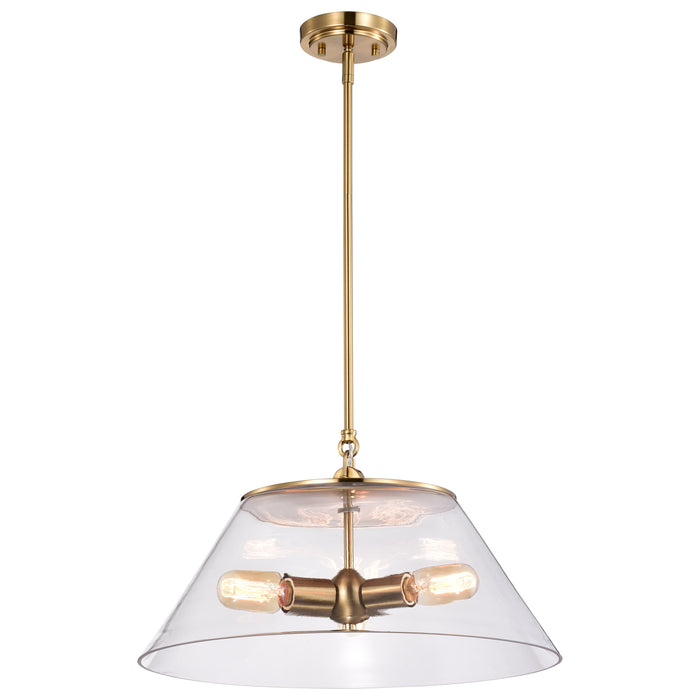 Dover Three Light Pendant in Vintage Brass