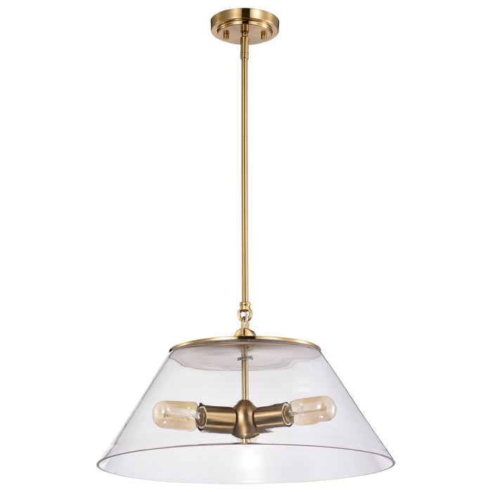 Dover Three Light Pendant in Vintage Brass